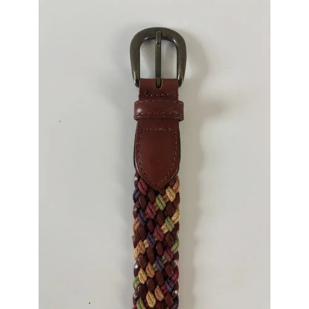 Vintage Y2K LL Bean Leather Braided Belt Women’s 32 Vintage Preppy Boho Western